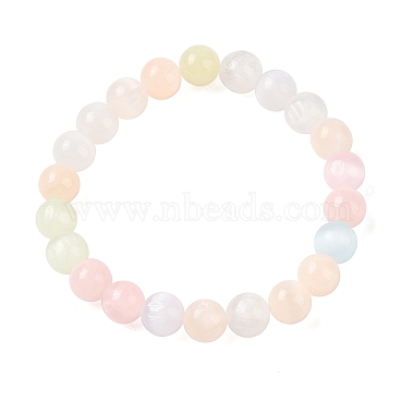 Seashell Color Round Selenite Bracelets