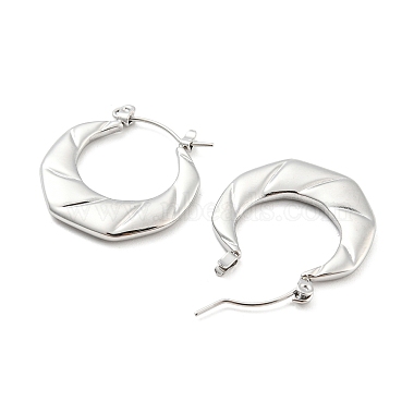 Non-Tarnish Twist Ring 304 Stainless Steel Hoop Earrings for Women(EJEW-C067-04P)-2