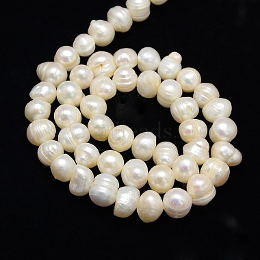 brins de perles de culture d'eau douce naturelles(PEAR-L001-A-14)-3