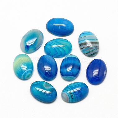 18mm DodgerBlue Oval Striped Agate Cabochons