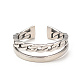 304 Stainless Steel Double Line Open Cuff Ring for Women(RJEW-I096-13P)-2