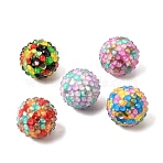 Opaque Acrylic & Resin Rhinestone Beads, Round, Mixed Color, 20x18~18.5mm, Hole: 2.5mm(OACR-G062-02)