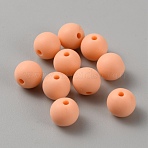 Acrylic Frosted Round Beads, Sandy Brown, 7.8x7mm, Hole: 1.6mm(FACR-WH0001-06A-20)
