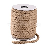 3-Ply Macrame Cotton Cord, Twisted Cotton Rope, for Wall Hanging, Plant Hangers, Crafts and Wedding Decorations, Wheat, 12mm, about 21.87~24.05 yards(20~22m)/roll(OCOR-L039-F16)