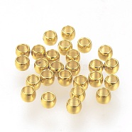316 Surgical Stainless Steel Crimp Beads, Rondelle, Golden, 2x1.5mm, Hole: 1mm.(A-STAS-F117-03G)