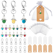 ARRICRAFT DIY Fairy Keychain Making Kit, Including Alloy Swivel Lobster Claw Clasps, Glass Pendants, Paper Price Tags, Organza Gift Bags, Mixed Color(FIND-AR0002-15)