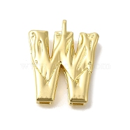 Rack Plating Brass Pendants, Long-Lasting Plated, Cadmium Free & Lead Free, Real 18K Gold Plated, Letter W, 26x21x4.8mm, Hole: 2.5x2.8mm(KK-I721-02G-W)