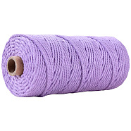 100M Cotton String Threads for Crafts Knitting Making, Lilac, 3mm, about 109.36 Yards(100m)/Roll(KNIT-YW0001-01D)