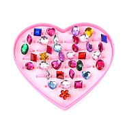 Acrylic Rings for Kids, Mixed Style, Mixed Color, US Size 3(14mm)(RJEW-P058-02)