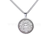 Stainless Steel Medusa Pendant Necklace Vintage Punk Men's Necklace(AC3848-2)