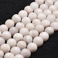 Natural Crazy Agate Bead Strands, Round, White, 10mm, Hole: 1mm, about 37pcs/strand, 14.9 inch~15.1 inch(G-D840-55-10mm)