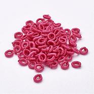 Polyester Weave Beads, Ring, Pale Violet Red, 6x2mm, Hole: 3mm, about 200pcs/bag(WOVE-N003-42)