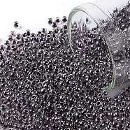 TOHO Round Seed Beads, Japanese Seed Beads, (1064) Concord Grape Lined Crystal Luster, 11/0, 2.2mm, Hole: 0.8mm, about 50000pcs/pound(SEED-TR11-1064)