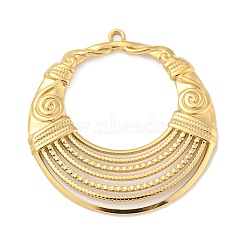 304 Stainless Steel Pendants, Round Ring Charm, Real 14K Gold Plated, 42x38.5x2.5mm, Hole: 3x2mm(STAS-L022-194G)