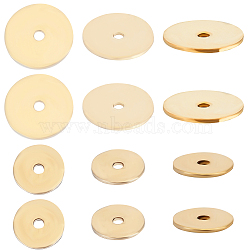 400pcs 2 Styles Brass Spacer Beads Sets, Long-Lasting Plated, Disc, Real 18K Gold Plated, 6~8x0.5~3mm, Hole: 0.9~1mm(KK-BBC0008-60)