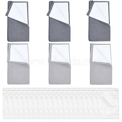 6 Sheets 2 Colors 4 Layers Silver Polishing Cloth, with 20Pcs Plastic Zip Lock Bags, Mixed Color, Cloth: 10x20x0.2cm, Bag: 10x7cm(AJEW-GF0006-81)