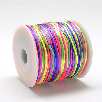 Nylon Thread, Rattail Satin Cord, Colorful, about 1mm, about 76.55 yards(70m)/roll