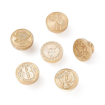 (Defective Closeout Sale: Oxidized)Wax Seal Brass Stamp Head, for Wax Seal Stamp, Golden, 180~440x200~250x50~110mm