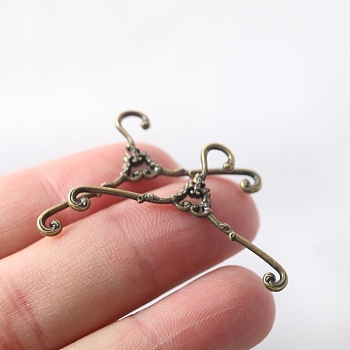 Alloy Doll Clothes Hangers, for Doll Clothing Outfits Hanging Supplies, Antique Bronze, 20x40mm
