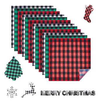 Heat Transfer Vinyl Patches, Christmas Buffalo Plaid Pattern, for DIY Iron on Fabrics T-Shirts, Mixed Color, 30x30x0.04cm
