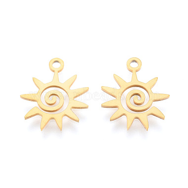 Real 18K Gold Plated Sun 201 Stainless Steel Charms