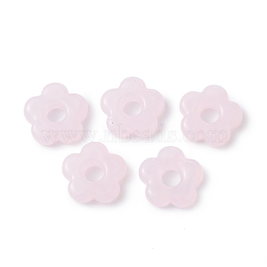 15mm Pink Flower Lampwork European Beads