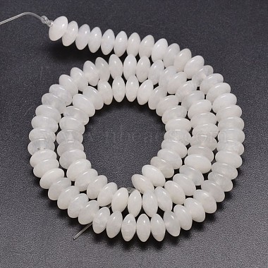 Rondelle Natural White Jade Beads Strands(G-P109-23)-2