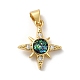 Rack Plating Brass Micro Pave Cubic Zirconia with Synthetic Opal Pendants(KK-D088-26G)-2