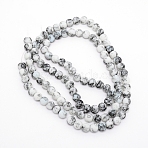 Baking Paint Glass Beads Strands, Round, WhiteSmoke, 8.5mm, Hole: 1.5mm, about 108pcs/Strand, 31.89 inch(81cm)(FGLA-WH0001-01A)