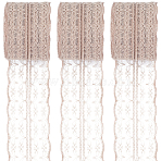 3 Rolls Guipure Non-Stretch Lace Trim, Polyester Lace Ribbon, Dark Khaki, 1-3/4 inch(45mm), about 10.93 Yards(10m)/Set(OCOR-GF0004-52A)