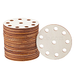 Wooden Knitting Loom Board, BurlyWood, Round, 5.45x0.25cm, Hole: 6mm, 36pcs/set(DIY-WH0591-143B)