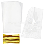 100Pcs OPP Plastic Bags, with Iron Ties, Rectangle, Clear, 30x15x0.01cm(OPP-SP0001-04B)