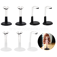 8Pcs 2 Colors Mini Plastic & Metal Doll Display Stand, Doll Holder Stand, Mixed Color, 55x70~90mm, 4pcs/color(AJEW-GA0007-10)