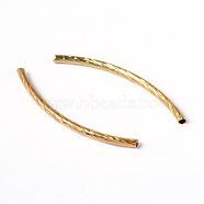 Perles tubulaires en laiton, courbé, or, environ 2 mm de large, Longueur 35mm, Trou: 1mm(X-KK-EC295-G)