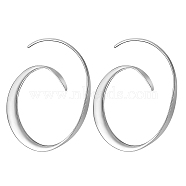 Rhodium Plated 925 Sterling Silver Vortex Dangle Earrings for Women, Platinum, 41x34mm, Pin: 1.1mm(JE1079A)