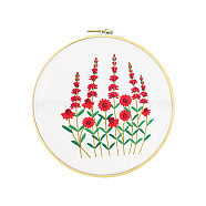 Embroidery Starter Kits, including Embroidery Fabric & Thread, Needle, Instruction Sheet, Flower, 290mm(DIY-P077-055)