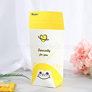 Gril Pattern Carton Paper Gift Treat Bags, Nougat Cookies Candy Boxes, for New Year, Wedding, Yellow, 16.7x12.5x4.55cm(DIY-I029-08A)