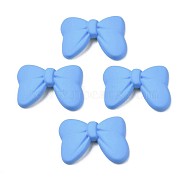 Opaque Spray Painted Acrylic Cabochons, Bowknot, Cornflower Blue, 25x34x7mm(ACRP-S679-012)