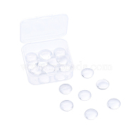Clear Glass Cabochons, Transparent, Half Round Circle Flat Back for Jewelry and Cabochon Settings, Clear, 15x3.8~5.8mm, about 20pcs/box(GGLA-TA0001-01-15mm)