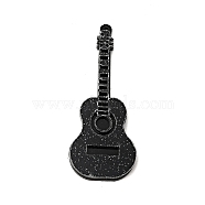 Guitar Shape Acrylic Big Pendants, with Glitter Powder, Black, 64x26x4.5mm, Hole: 1.5mm(MACR-E002-02C)