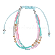 Glass Seed Beads Multi-strand Bracelets for Women, Mixed Color, Inner Diameter: 2-3/8 inch(6cm)(PW-WGCDC20-04)