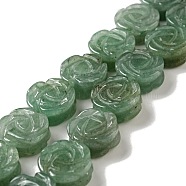 Natural Green Aventurine Beads Strands, Rose, 14x6~8mm, Hole: 1.2mm, about 28~29pcs/strand, 15.16''(38.5~41.5cm)(G-D475-01I)