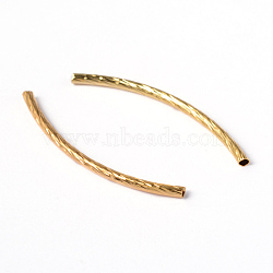 Brass Tube Beads, Curved, Golden, about 2mm wide, 35mm long, Hole: 1mm(X-KK-EC295-G)