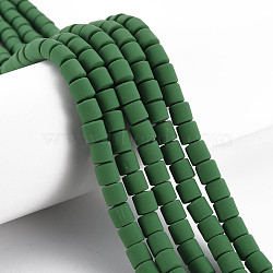 Handmade Polymer Clay Bead Strands, Column, Green, 6.5x6mm, Hole: 1.2mm, about 61pcs/strand, 15.75 inch(40cm)(CLAY-ZX006-01Q)