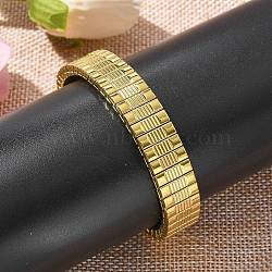 Rectangle 304 Stainless Steel Stretch Bracelets for Women Men, Ion Plating(IP) Plated, Golden, 1/2 inch(1.25cm), Inner Diameter: 2-1/8 inch(5.25cm)(BJEW-U021-01G-05)