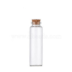 Glass Empty Wishing Bottle, with Cork Stopper, Column, Clear, 3x10cm, Capacity: 50ml(1.69fl. oz)(PW-WG17389-08)