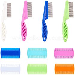 Plastic Flea Combs, Cat Dog Pet Grooming Fine Tooth Hair Combs, Mixed Color, 10pcs/set(MRMJ-GA0001-06)