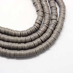 Eco-Friendly Handmade Polymer Clay Beads, Disc/Flat Round, Heishi Beads, Slate Gray, 5x1mm, Hole: 2mm, about 380~400pcs/strand, 17.7 inch(CLAY-R067-5.0mm-41)