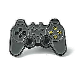 Alloy Brooches, Enamel Pins, for Backpack Cloth, Videogame Controller Gamer, Black, 20x30.5x1.5mm(JEWB-O013-13EB)