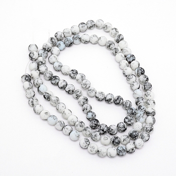 Baking Painted Glass Beads Strands, Round, WhiteSmoke, 8.5mm, Hole: 1.5mm, about 108pcs/Strand, 31.89 inch(81cm)